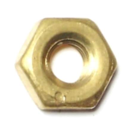 Midwest Fastener Machine Screw Nut, #10-32, Brass, 48 PK 61438